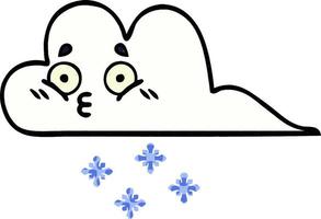 comic book style cartoon snow cloud vector