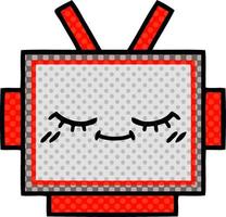 comic book style cartoon robot head vector