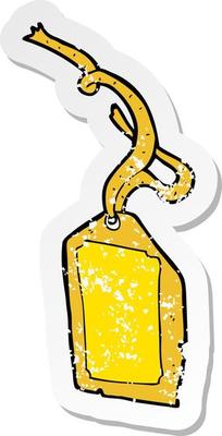 retro distressed sticker of a cartoon luggage tag