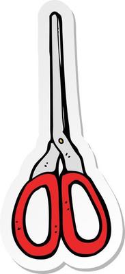 sticker of a cartoon scissors