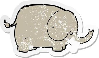 distressed sticker of a cartoon elephant vector