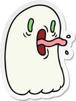 sticker cartoon of kawaii scary ghost vector