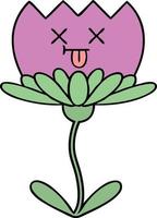 cute cartoon flower vector