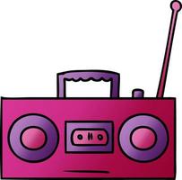 gradient cartoon doodle of a gradient cassette player vector