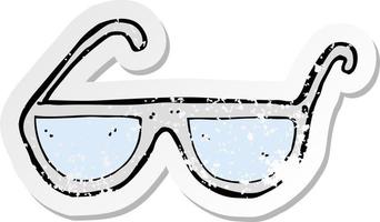 retro distressed sticker of a cartoon spectacles vector