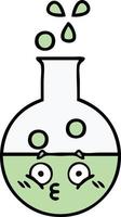 cute cartoon test tube vector