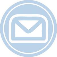 envelope letter circular icon vector