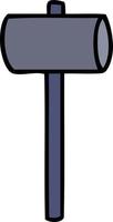 cartoon doodle of a mallet vector