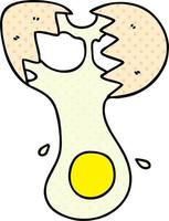 quirky comic book style cartoon cracked egg vector