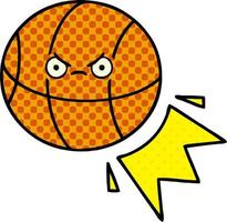 comic book style cartoon basketball vector