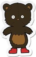 sticker of a cartoon black bear cub vector