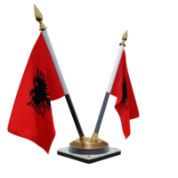albanien 3d-illustration doppel-v-tischfahnenständer png