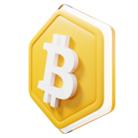 representación 3d criptográfica de la insignia de bitcoin png