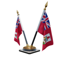 illustration 3d des bermudes support de drapeau de bureau double v png