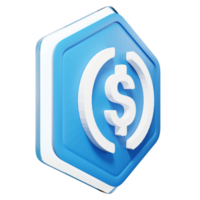 USD Coin Badge Crypto 3D Rendering png