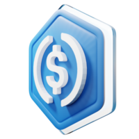 USD Coin Badge Crypto 3D Rendering png