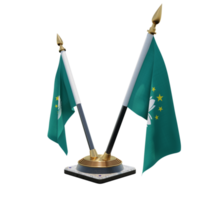 Macau 3d illustration Double V Desk Flag Stand png