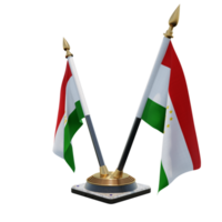 tayikistán ilustración 3d soporte de bandera de escritorio doble v png