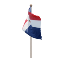 bandeira de ilustração 3d da república dominicana no poste. mastro de madeira png
