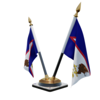 American Samoa 3d illustration Double V Desk Flag Stand png