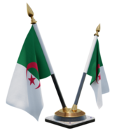 Algerije 3d illustratie dubbele v bureau vlag staan png