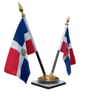 dominicaans republiek 3d illustratie dubbele v bureau vlag staan png