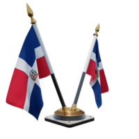 república dominicana ilustração 3d suporte de bandeira de mesa dupla v png