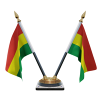 soporte de bandera de escritorio de doble v de ilustración 3d de bolivia png