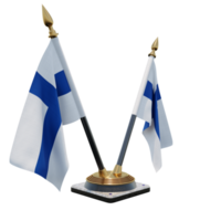 Finland 3d illustratie dubbele v bureau vlag staan png