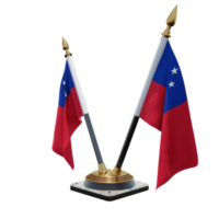 Samoa 3d illustratie dubbele v bureau vlag staan png