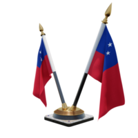 Samoa 3d illustration Double V Desk Flag Stand png