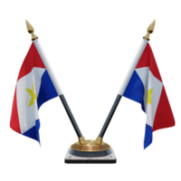 saba 3d illustration double v support de drapeau de bureau png