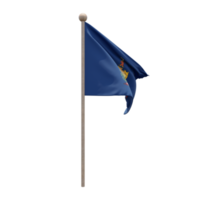 bandeira de ilustração 3d de vermont no poste. mastro de madeira png