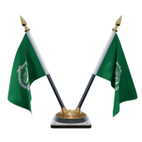 illustration 3d de la ligue arabe porte-drapeau de bureau double v png