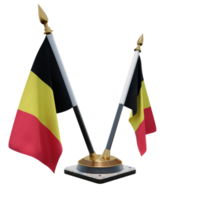 Belgium 3d illustration Double V Desk Flag Stand png