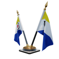 bonaire ilustração 3d suporte de bandeira de mesa dupla v png