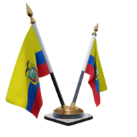 Ecuador 3d illustration Double V Desk Flag Stand png