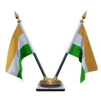 Indien 3d illustration dubbel- v skrivbord flagga stå png