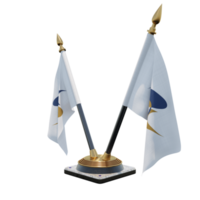 união econômica eurasiática ilustração 3d dupla v suporte de bandeira de mesa png