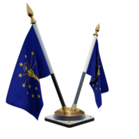 indiana illustration 3d double v support de drapeau de bureau png