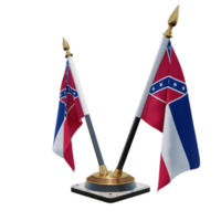 Mississippi 3d illustration Double V Desk Flag Stand png