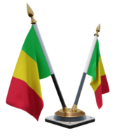 Mali 3d illustratie dubbele v bureau vlag staan png