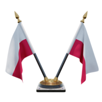 Poland 3d illustration Double V Desk Flag Stand png