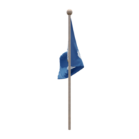 Louisiana 3d illustration flag on pole. Wood flagpole png