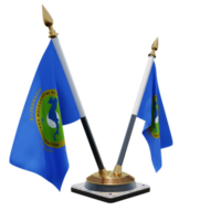 sistema de integração da américa central ilustração 3d suporte de bandeira de mesa dupla v png