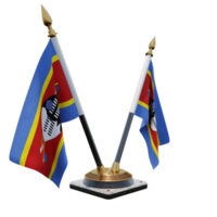 eswatini ilustración 3d soporte de bandera de escritorio doble v png