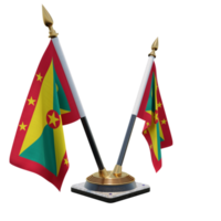 Grenada 3d illustratie dubbele v bureau vlag staan png