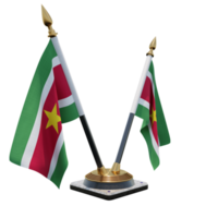 surinam ilustración 3d soporte de bandera de escritorio doble v png