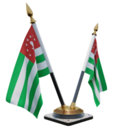 república da abkhazia ilustração 3d dupla v mesa suporte de bandeira png