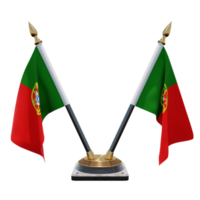 portugal ilustración 3d soporte de bandera de escritorio doble v png